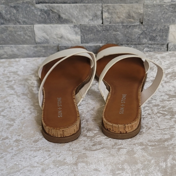 Sun + Stone White Easten Tan Cork Sandals - Picture 4 of 8